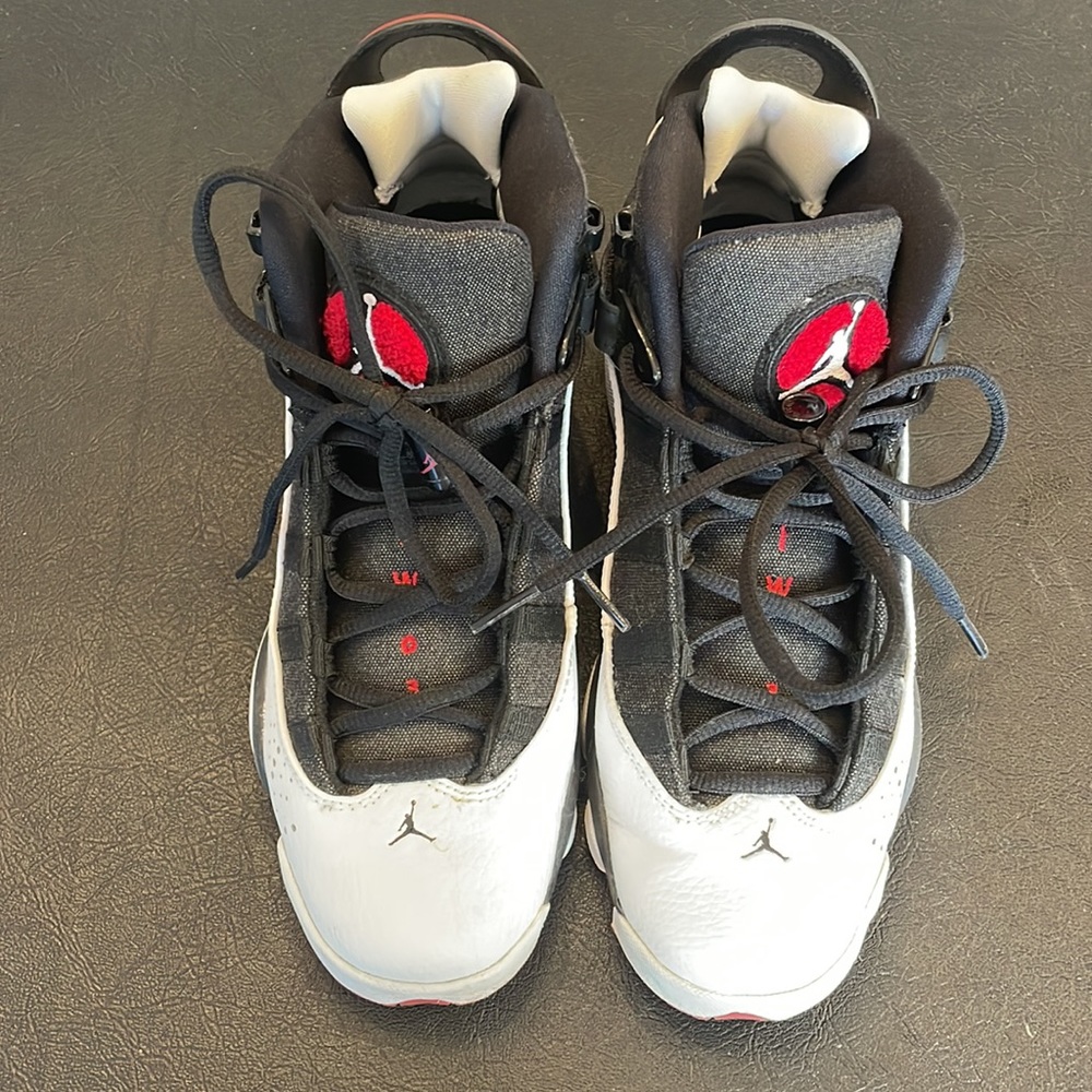 Jordan 6 Rings Black/White/Red. Size 6